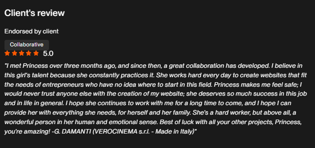 Client review 1 of 6