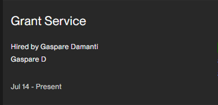 Completed project: Grant Service for Gaspare Damanti